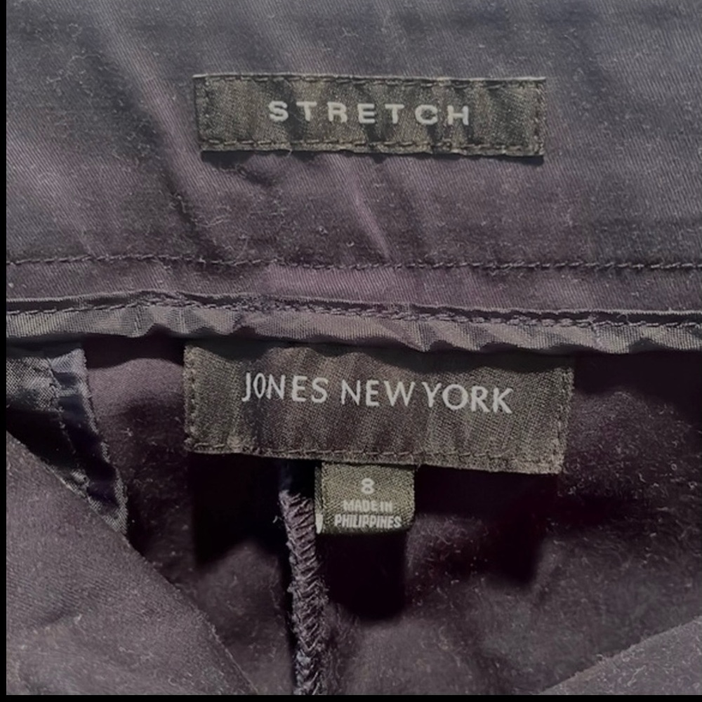 Jones New York Bermuda Shorts Navy Twill Cotton Blend Stretch Shorts w/Side Slit - Picture 6 of 13